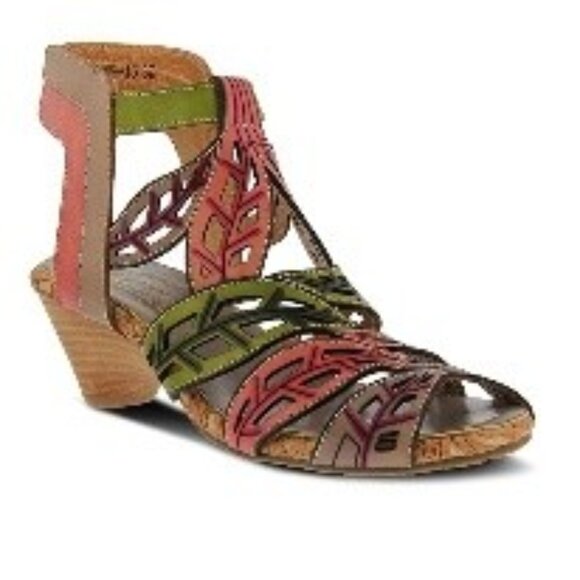 Multi Color BOHO CHIC Leather Sandal - Picture 1 of 6